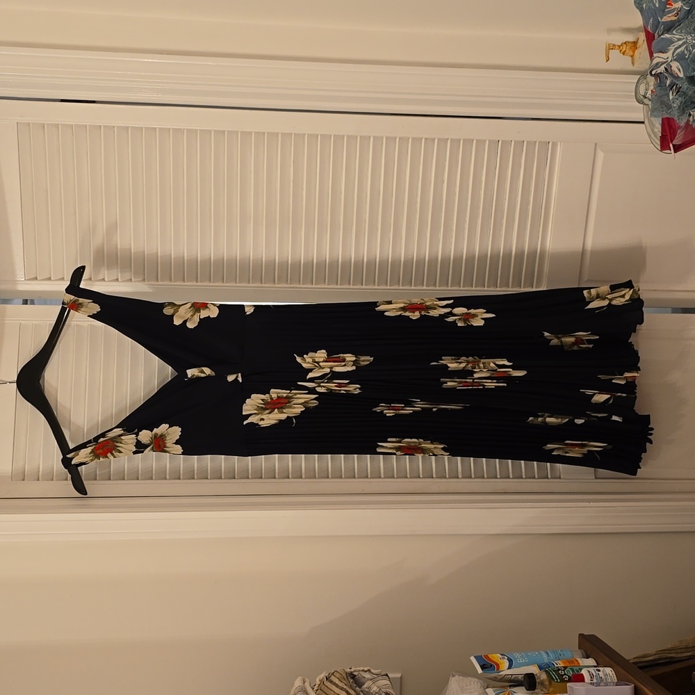 Vince Dark Navy Floral Dress Sz 2